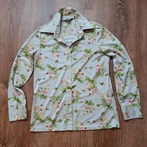 Vintage 1970's Hummingbird Print Blouse Murjani Shiana